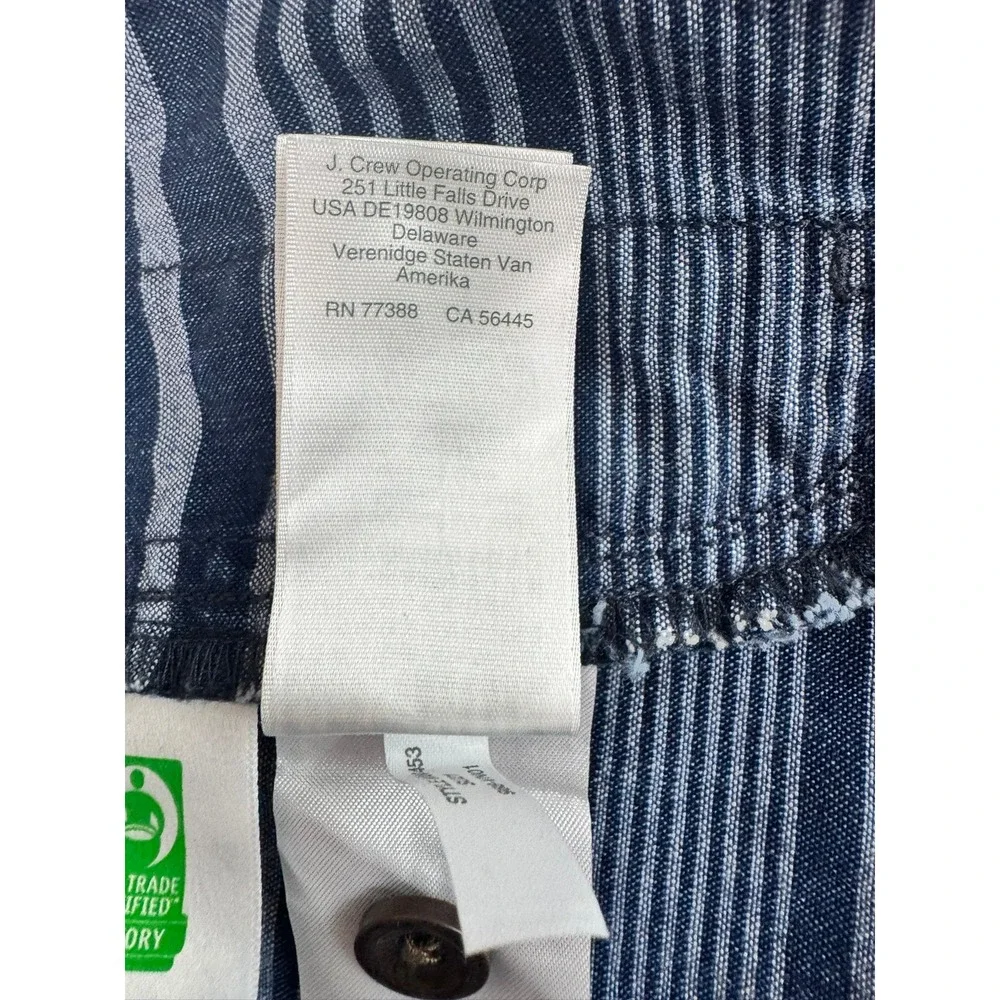 J Crew Mens Shorts Striped Blue White Elastic Waist‎ Drawstring Size M